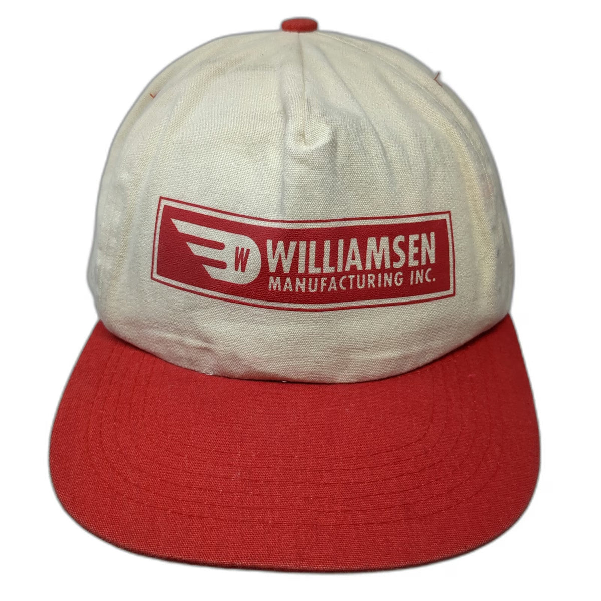 Cameo 5 Panel Beige Red Hat One Size Williamsen Manufacturing Snapback Workwear
