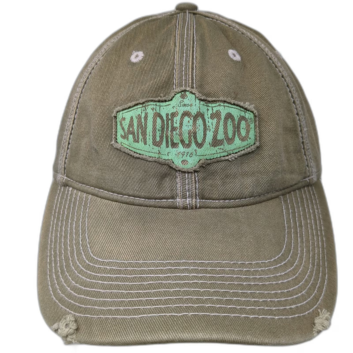San Diego Zoo Baseball Cap Brown One Size Patch Adjustable Slideback Hat