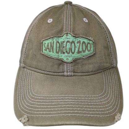 San Diego Zoo Baseball Cap Brown One Size Patch Adjustable Slideback Hat