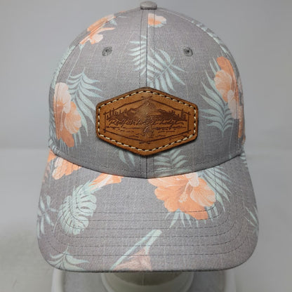 Sportsman Gray Floral Tropical Print Leather Patch Baseball Cap One Size Hat