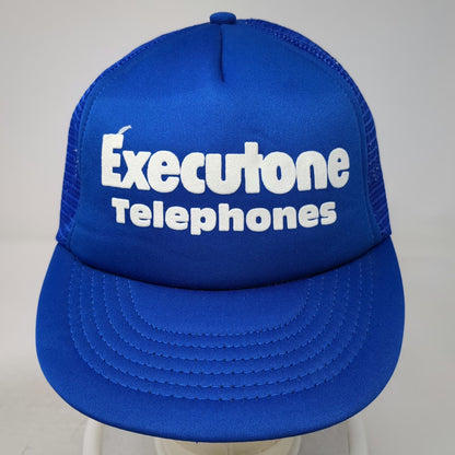 I/D/E/A inc. Executone Telephones Trucker Hat Blue Snapback Mesh Back Vintage