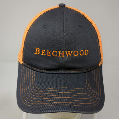 Port Authority Black Orange Trucker Hat One Size Mesh Snapback Beechwood Logo