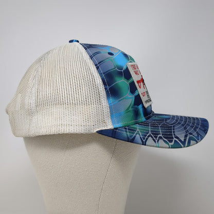 Richardson Trucker Hat Blue OSFM Combat Iron Apparel Mesh Camo Patch Snapback
