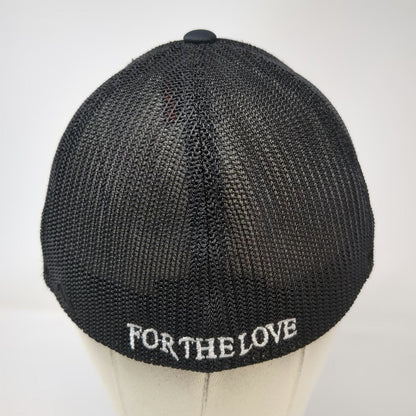 Pacific Headwear Baseball Cap Black 7 3/8 Mesh Back Stretch Fit Hat Number 9