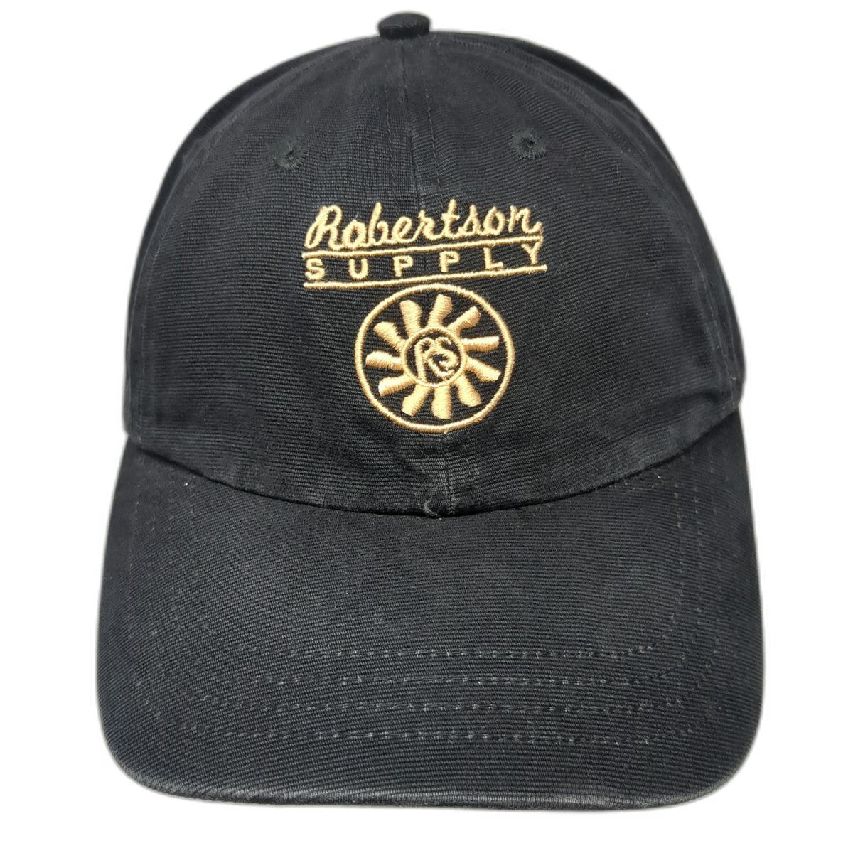 Robertson Supply Baseball Cap Black One Size Gold Embroidery EST. 1948 Logo Hat
