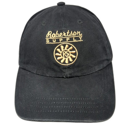 Robertson Supply Baseball Cap Black One Size Gold Embroidery EST. 1948 Logo Hat
