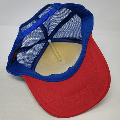 OTTO Trucker Hat White Blue Red One Size Hot Dog Graphic Foam Mesh Snapback