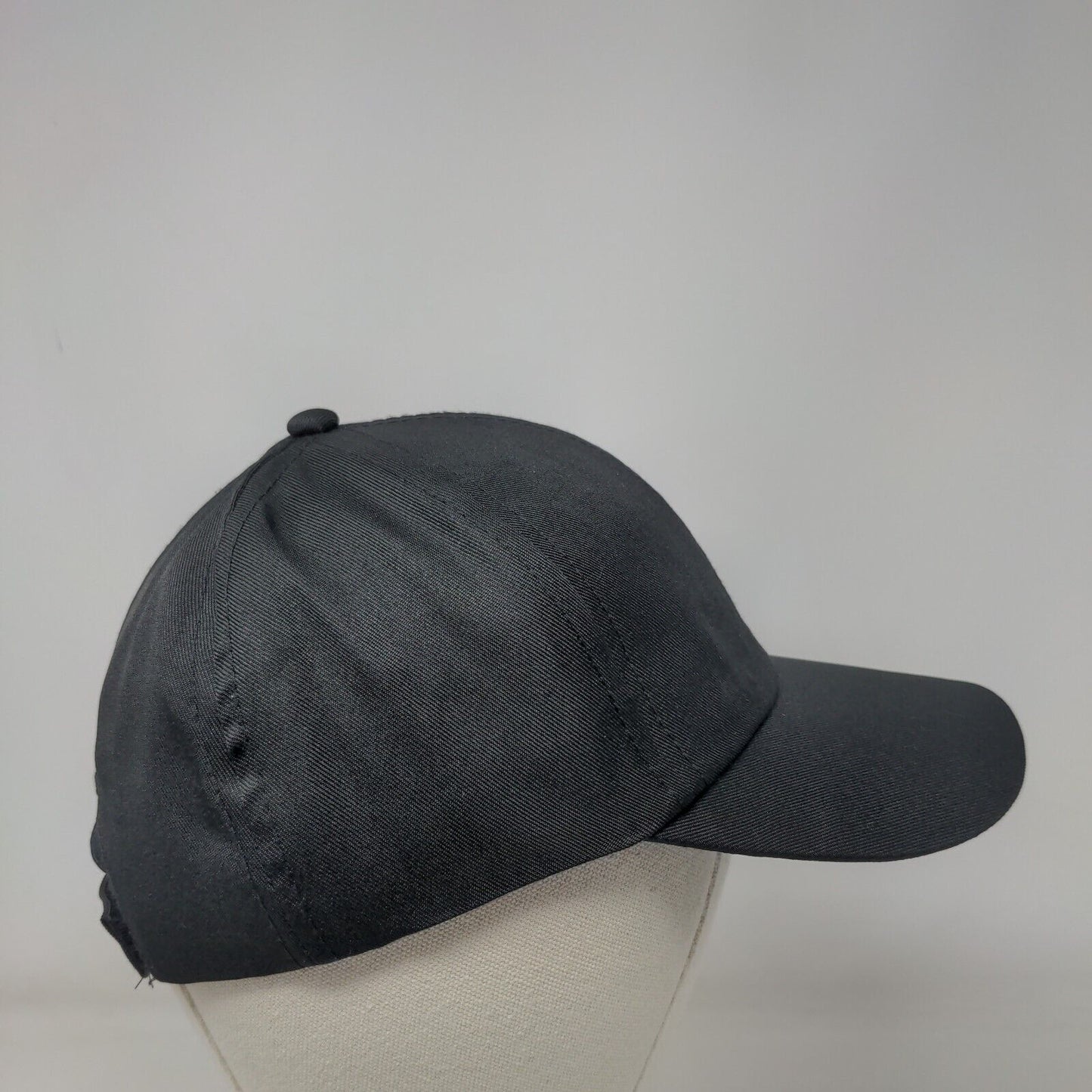 Unbranded Strapback Hat Black One Size Adjustable Blank 6 Panel Solid
