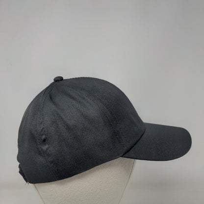 Unbranded Strapback Hat Black One Size Adjustable Blank 6 Panel Solid