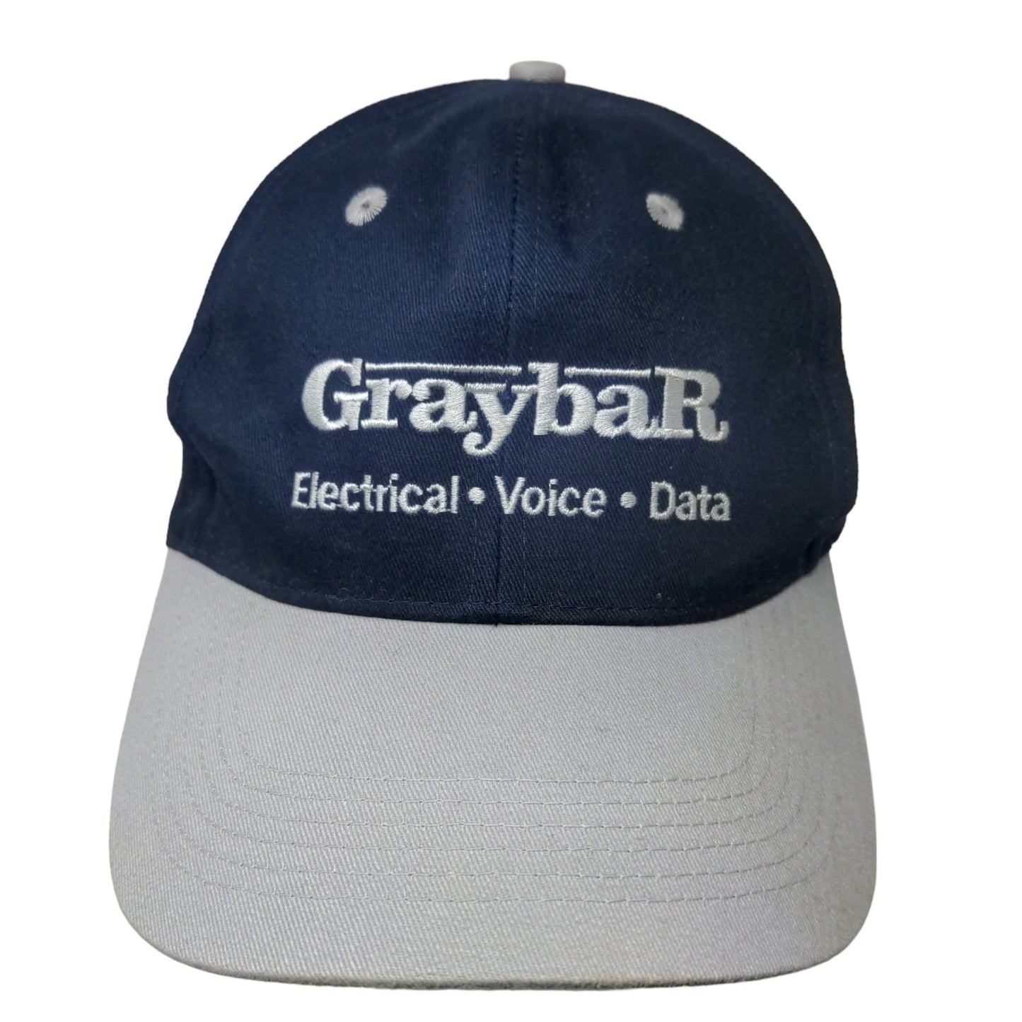 GrayBar Men's Snapback Hat Blue Gray Size OSFA Embroidered Logo Cotton