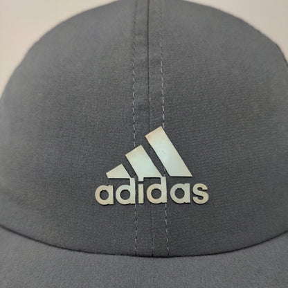 Adidas Strapback Hat Gray One Size Adjustable Breathable Vented Holes 6 Panel