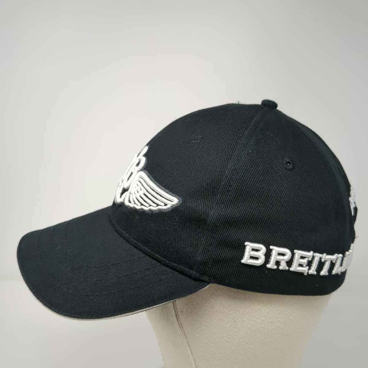 Breitling Baseball Cap Black One Size Winged Anchor Logo Embroidered Since 1884