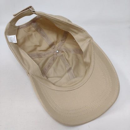 Unbranded Strapback Hat Tan One Size Adjustable Vented Holes 6 Panel Blank