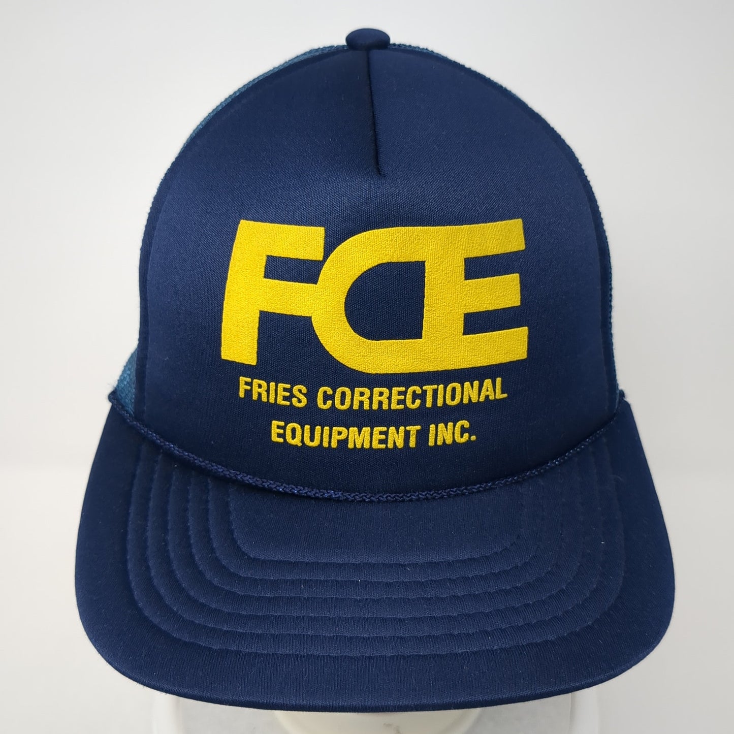 FCE Fries Correctional Equipment Inc. Rope Trucker Hat Blue One Size Mesh Back