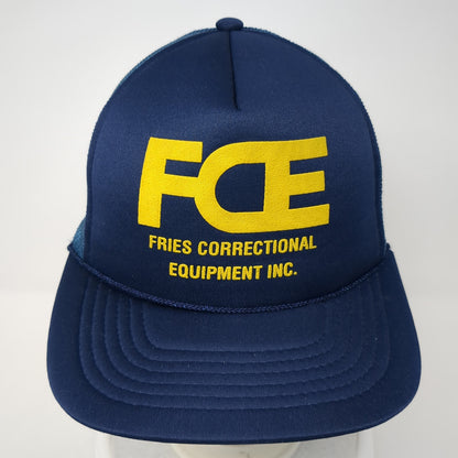 FCE Fries Correctional Equipment Inc. Rope Trucker Hat Blue One Size Mesh Back