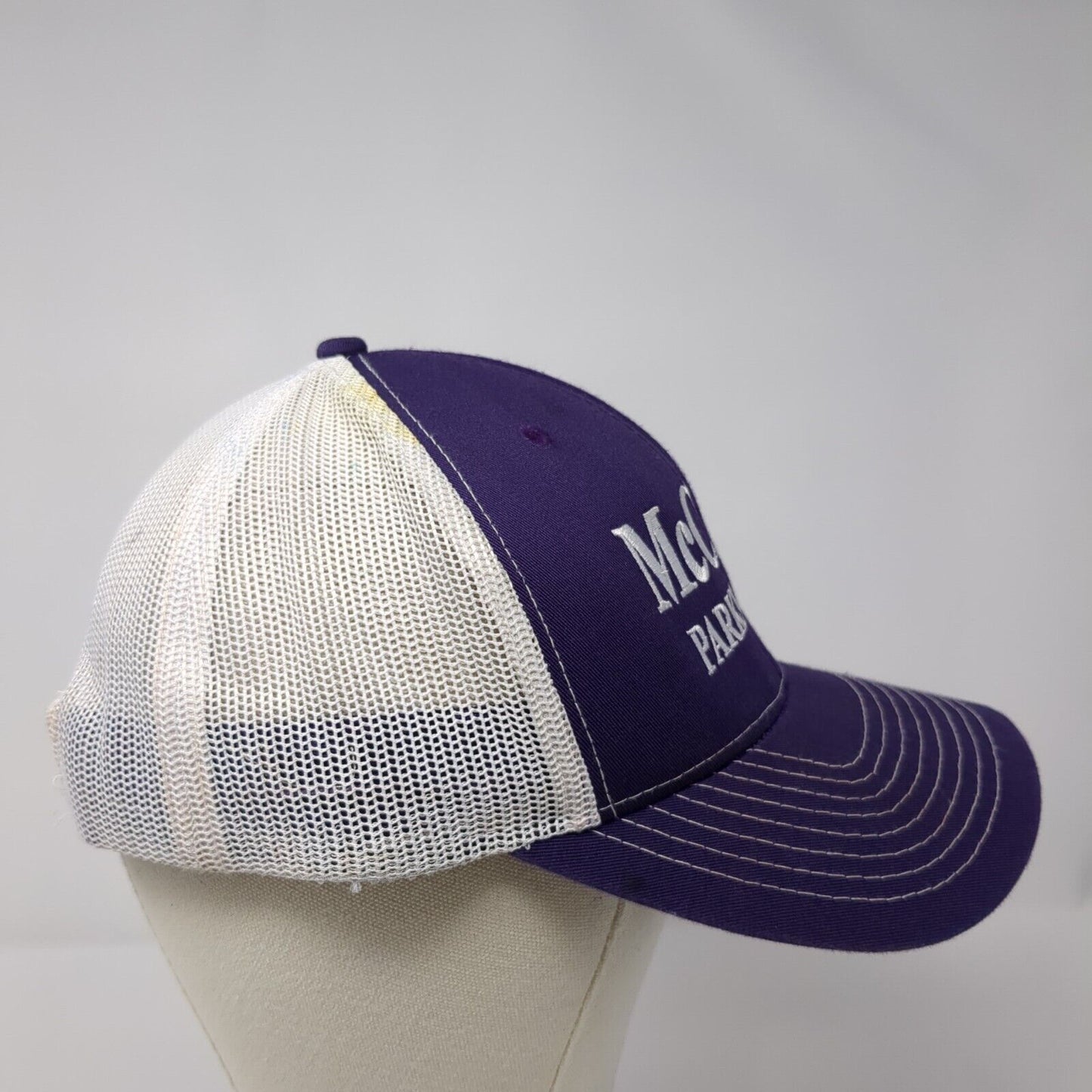 McCall Parks & Rec Snapback Trucker Hat Purple One Size Adjustable Mesh Back