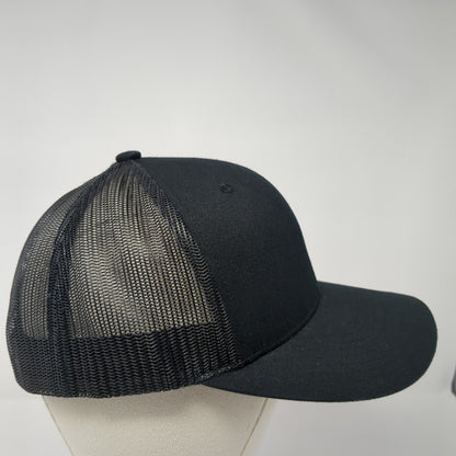 Wolf One Farms Snapback Mesh Back Trucker Hat Black One Size Yupoong