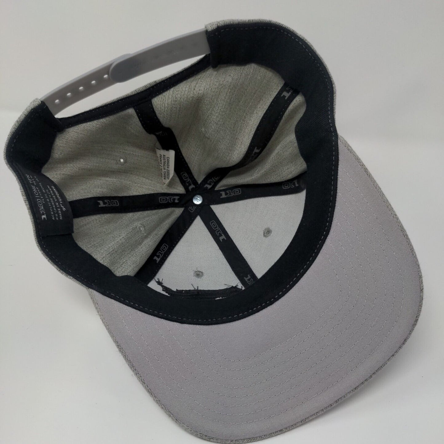 Roots Snapback Hat Gray One Size Adjustable Embroidered 110 Flexfit Tech Yupoong