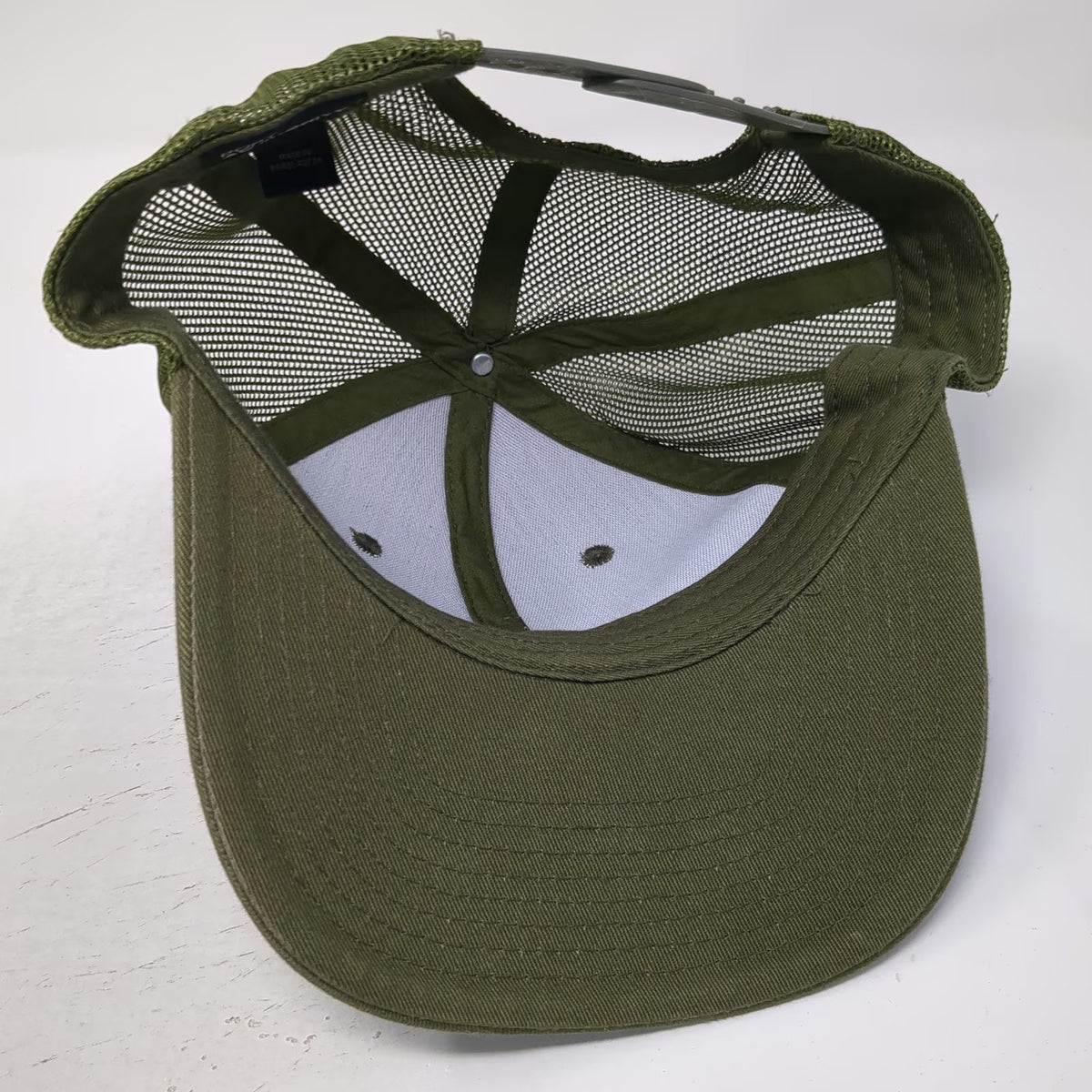 Port Authority Trucker Hat Green One Size Mesh Snapback Rock Climbing Logo Cap