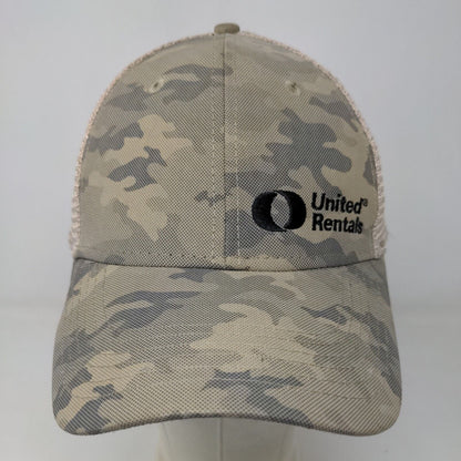 Unbranded Mens Snapback Mesh Back Hat Green Camo OSFA Embroidered United Rentals