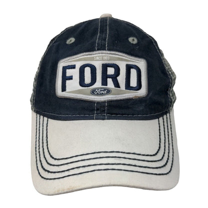 Ford Men's Snapback Mesh Back Hat Blue Adjustable Embroidered Logo