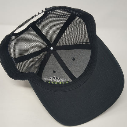 GWB Snapback Mesh Back Trucker Hat Black One Size Embroidered Logo
