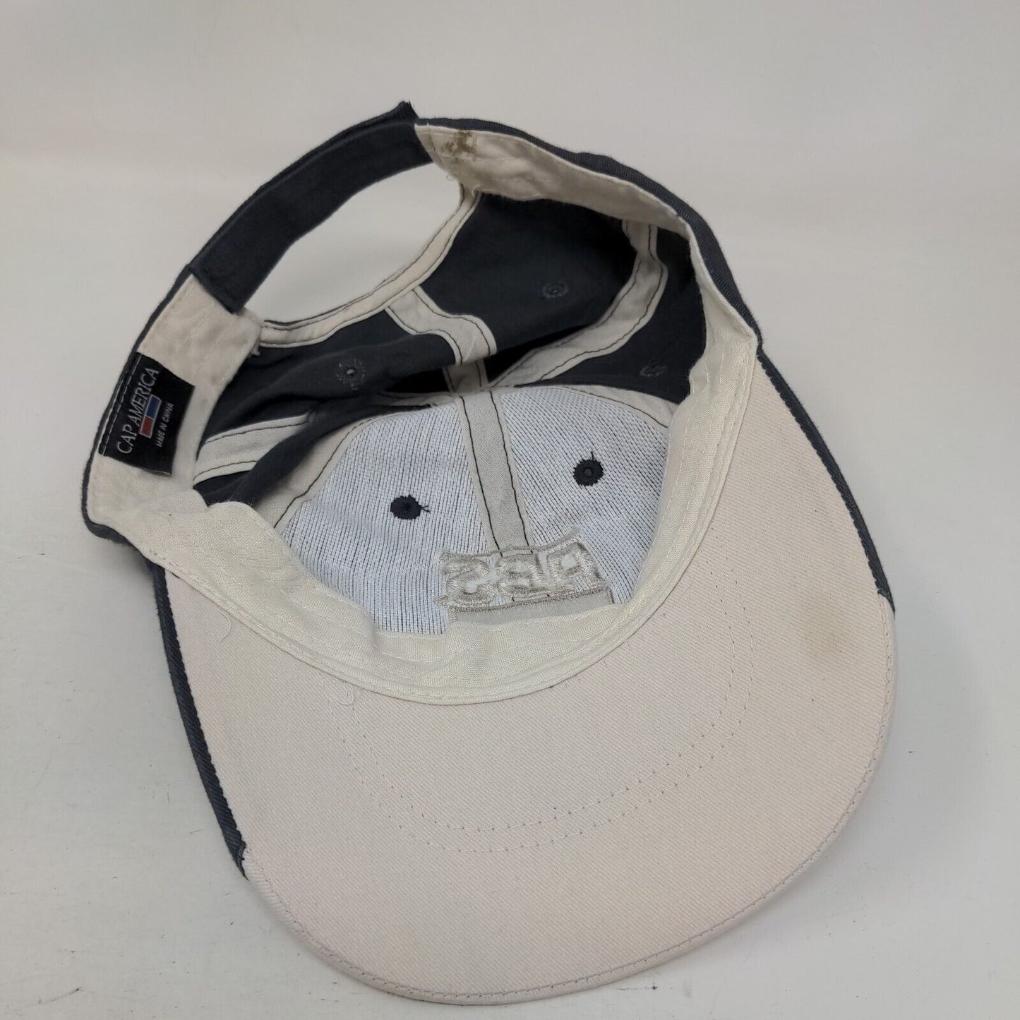 ABS Strapback Hat Blue One Size Embroidered Adjustable Cap America