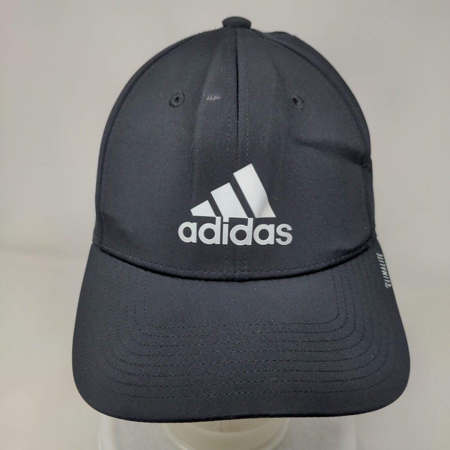 Adidas Climalite Fitted Hat Black Small/Medium Laser Cut Solid 6 Panel