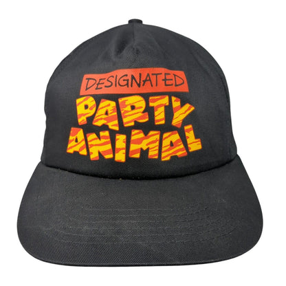 Designated Party Animal Snapback Hat Black One Size Adjustable 6 Panel Cotton