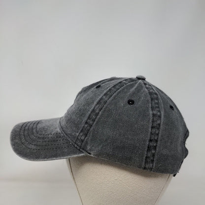 Unbranded Strapback Hat Black Soot Gray OSFM Adjustable Blank