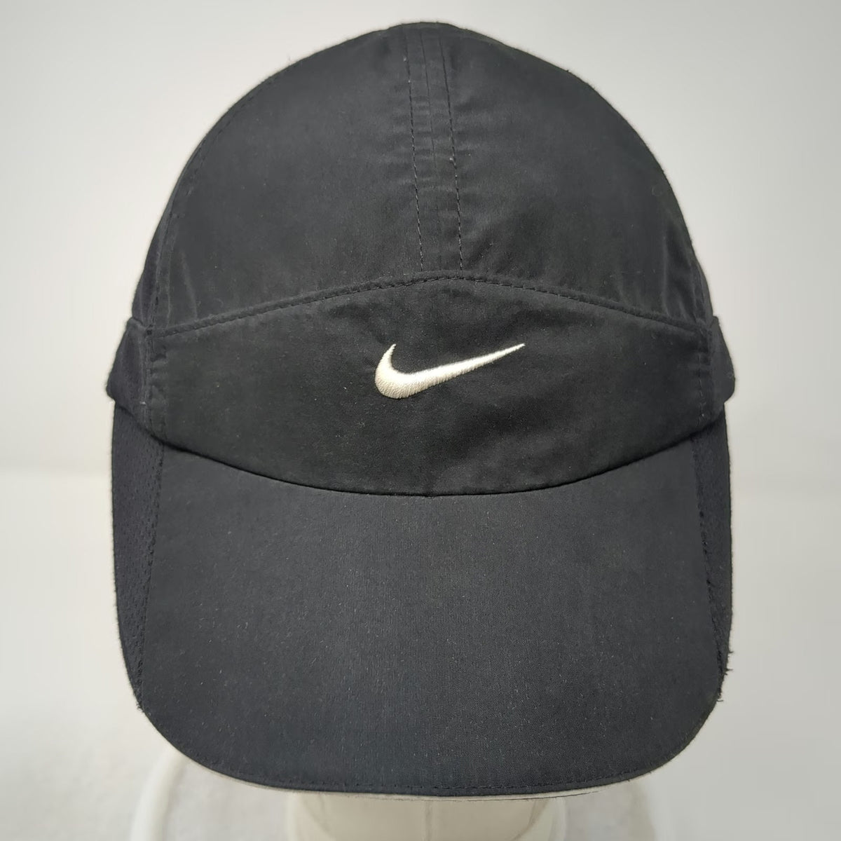 Nike Baseball Cap Black One Size Mesh Fit Dry Reflective Swoosh Running Hat