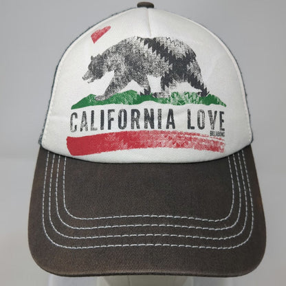 Billabong Trucker Hat Gray One Size California Love Bear Mesh Snapback Surf Cap