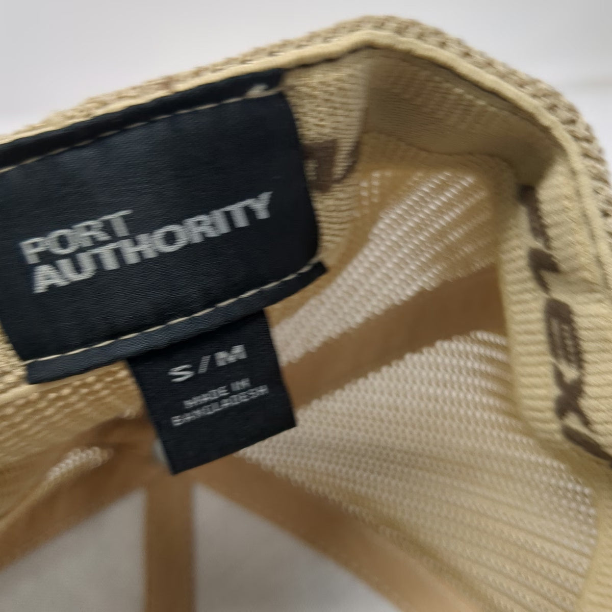 Port Authority Brown M Baseball Cap Hat Mesh Back Flexfit YMC Mechanical Logo