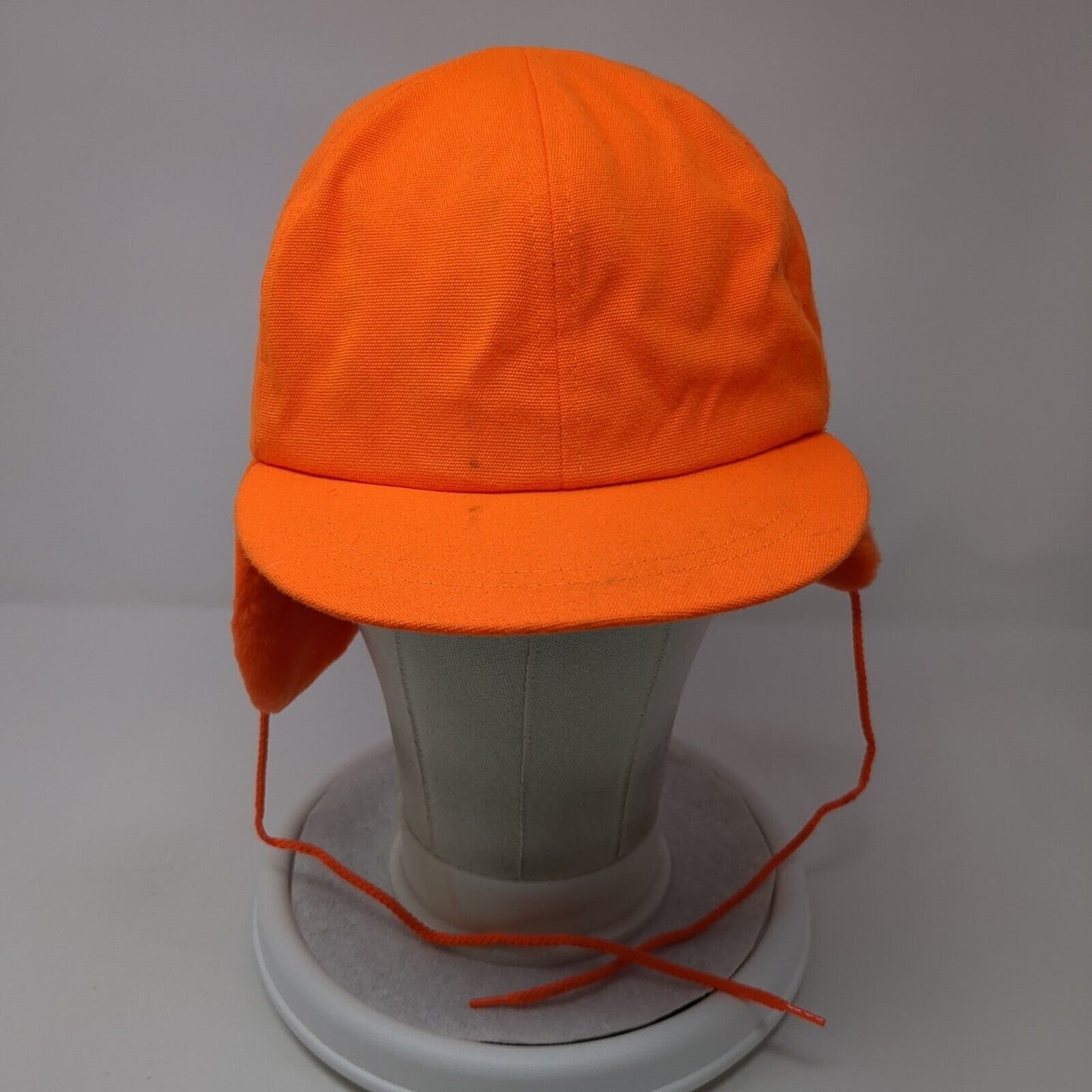 Thinsulate Fitted Hat Orange Large Ear Flap Chin Stap Solid Blank