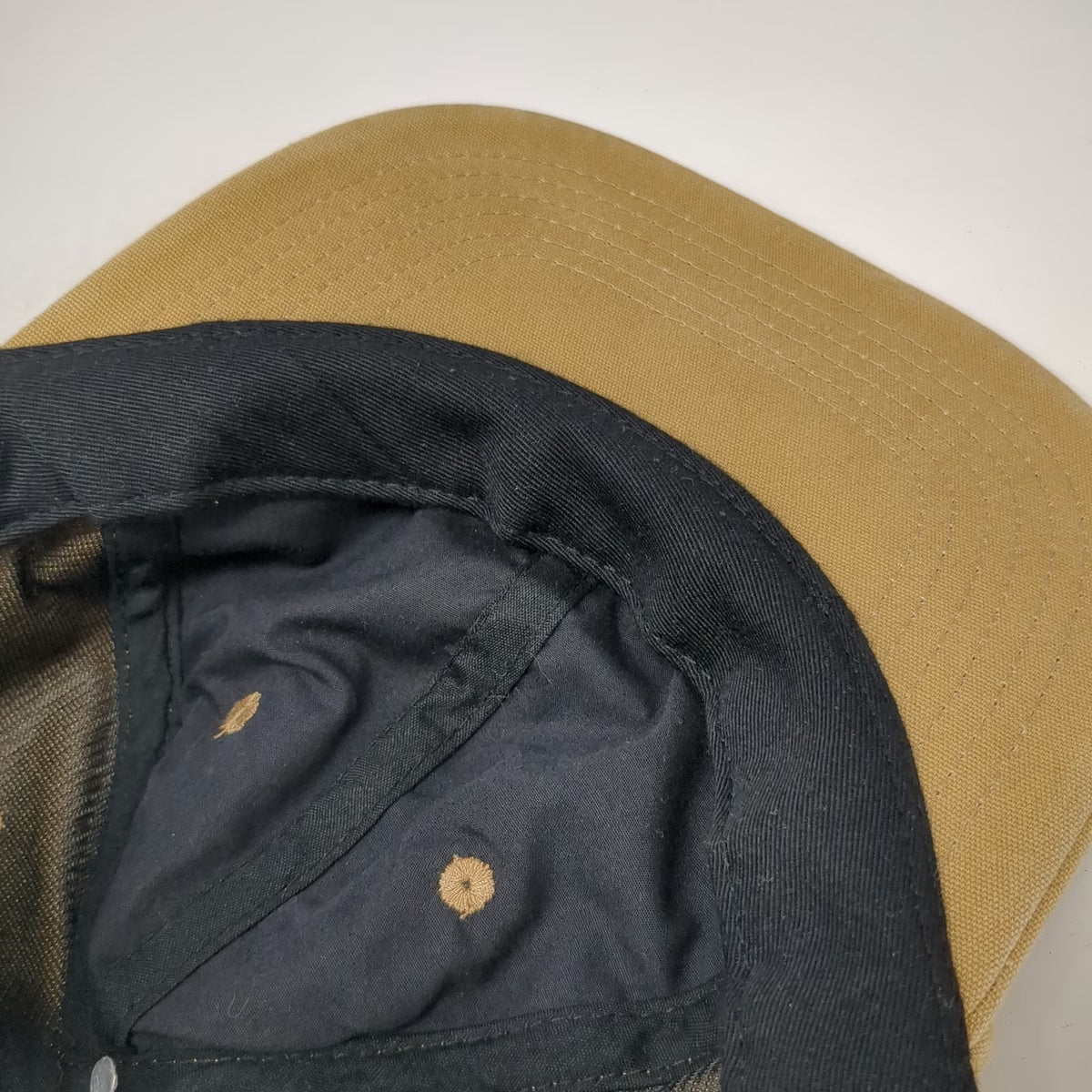 Labor Baseball Cap Brown One Size Adjustable Canvas Hat White Script Embroidery