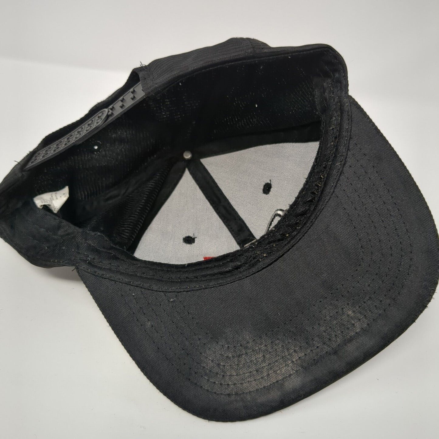 Fox Snapback Hat Black One Size Adjustable Embroidered 6 Panel Polyester