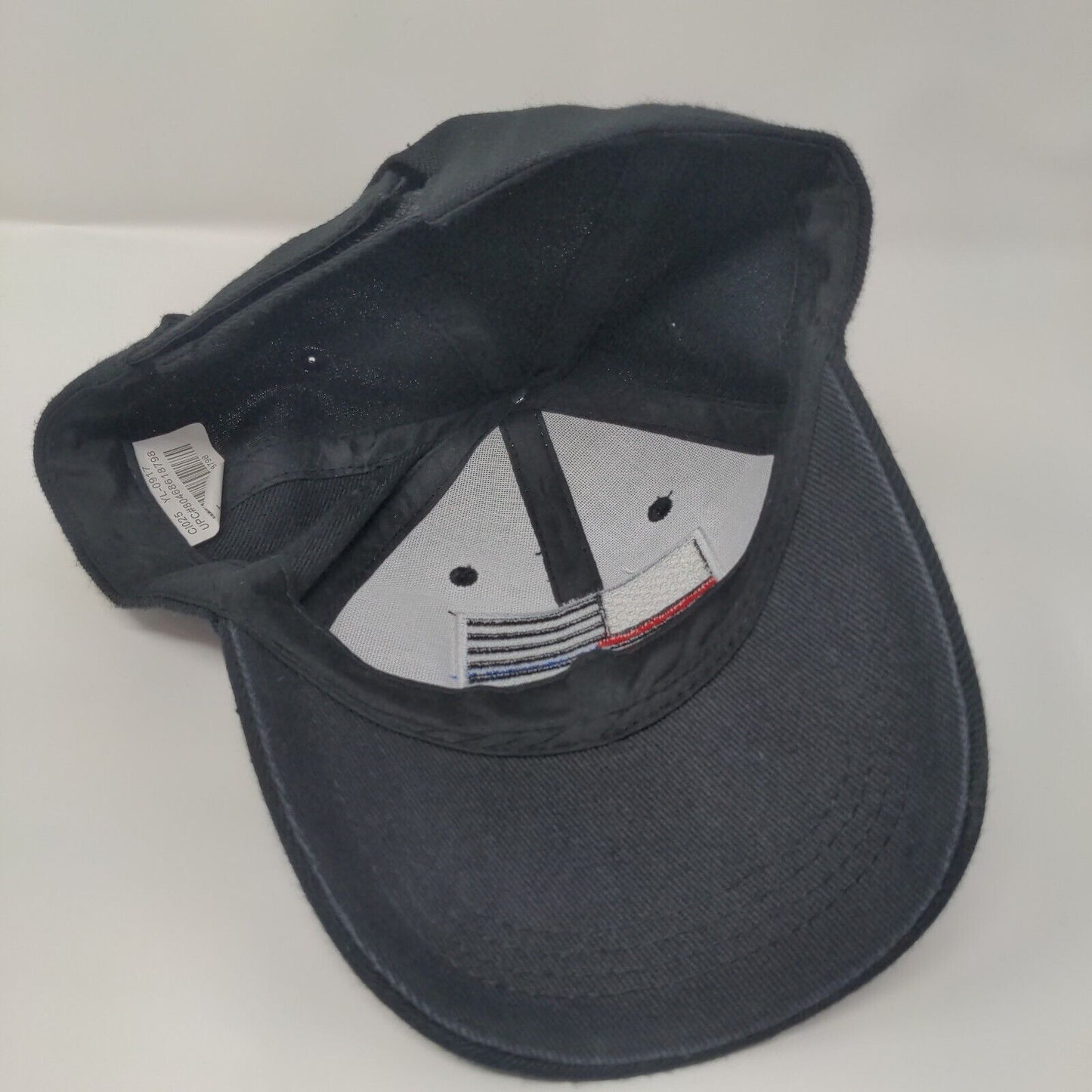 American Flag Strapback Hat Black One Size Adjustable Embroidered Patriotic