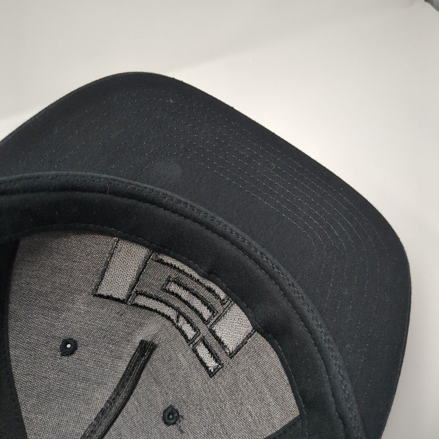 Greyloch Snapback Hat Black One Size Embroidered Solid Richardson