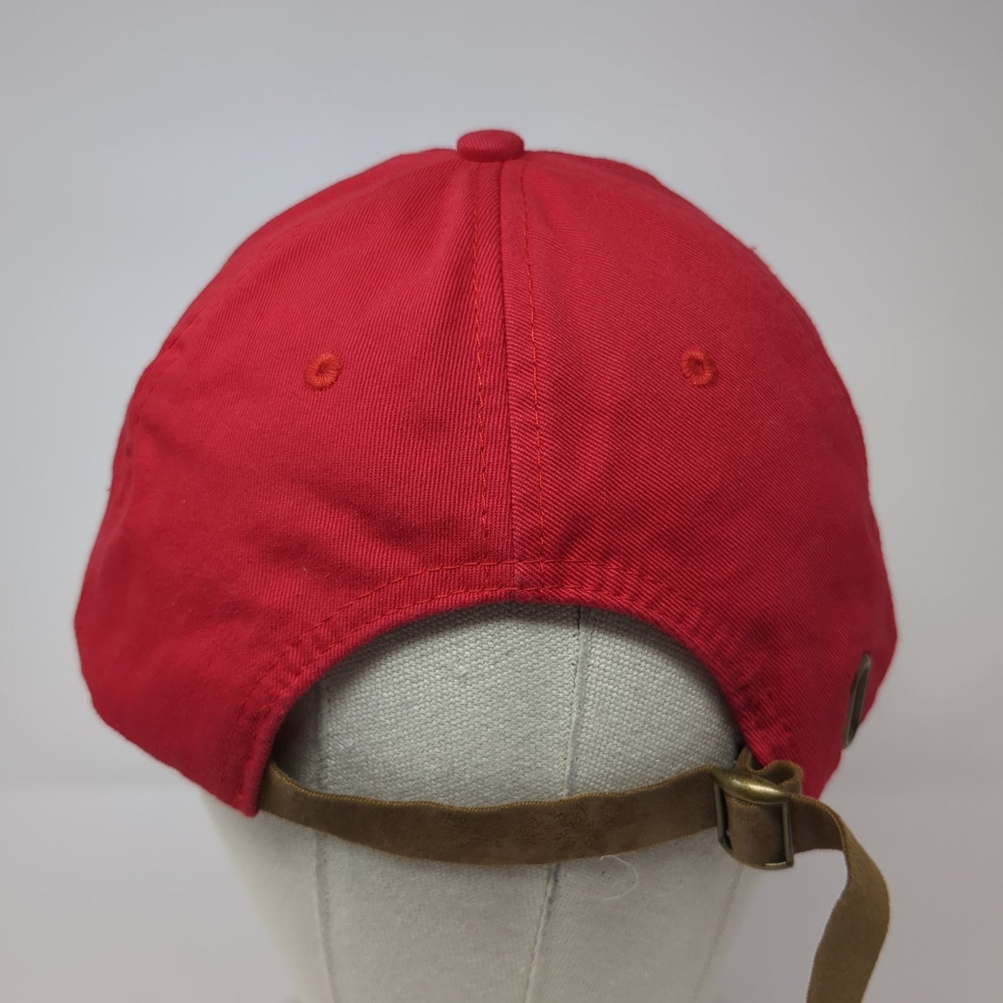BakeMark Slideback Hat Red One Size Adjustable Leather Strap Hit Wear