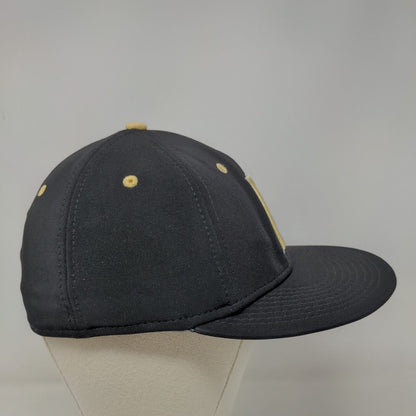 UA Men's Fitted Hat Black Stretch Embroidered EC Indians Logo Polyester Blend