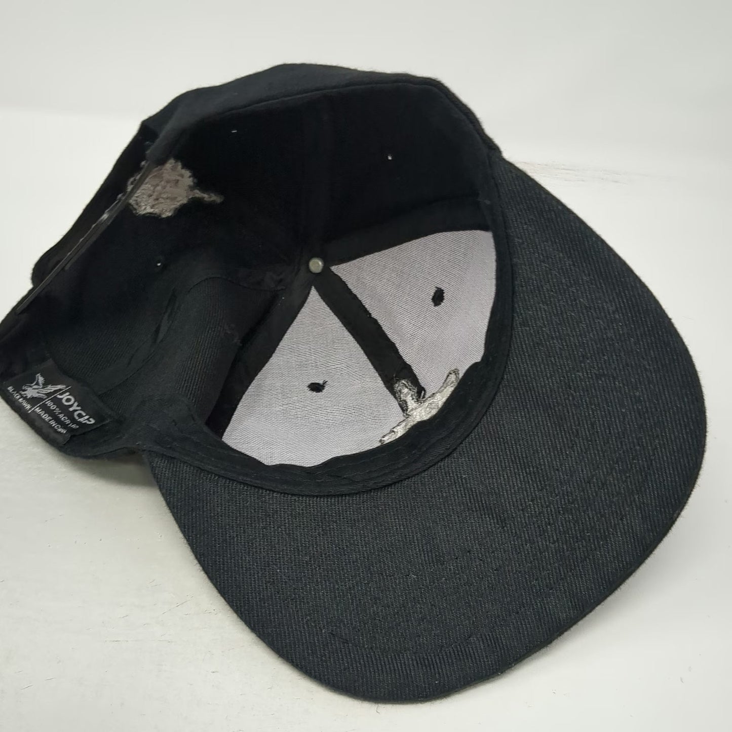 Joycap Snapback Hat Black One Size Skeleton Middle Finger Acrylic Graphic