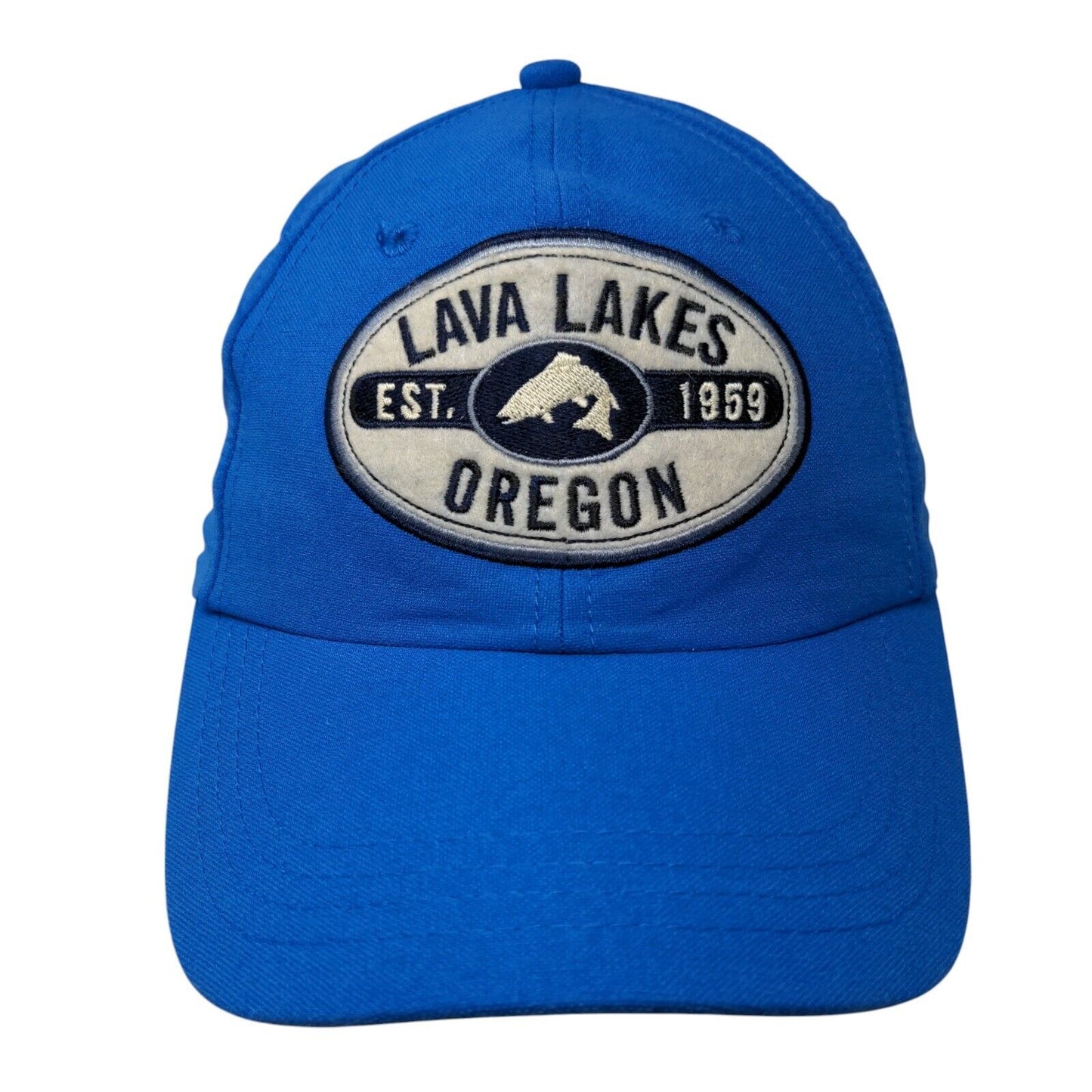 Lava Lakes Oregon Est. 1959 Strapback Hat Blue OS Adjustable Ouray Sports Wear
