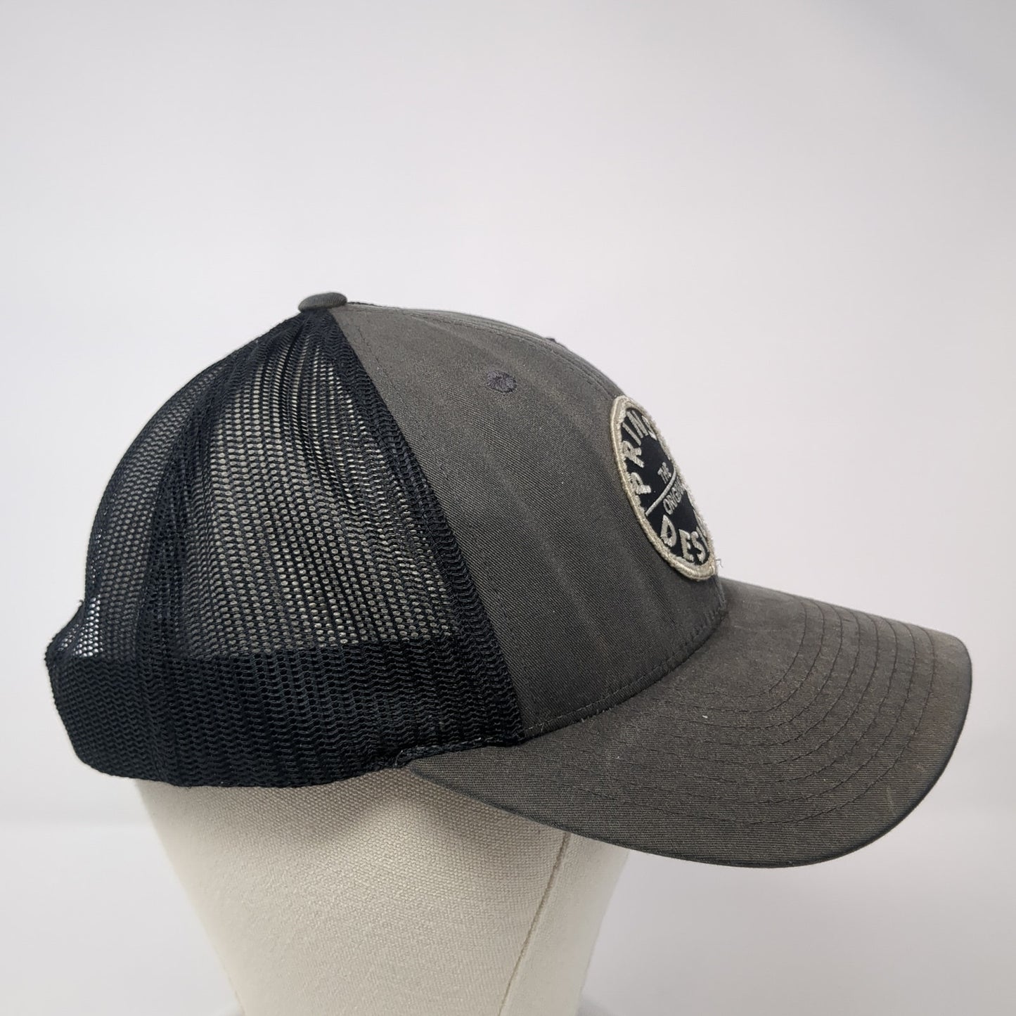 The Original Prinsu Design Snapback Trucker Hat Gray Large Mesh Back Richardson