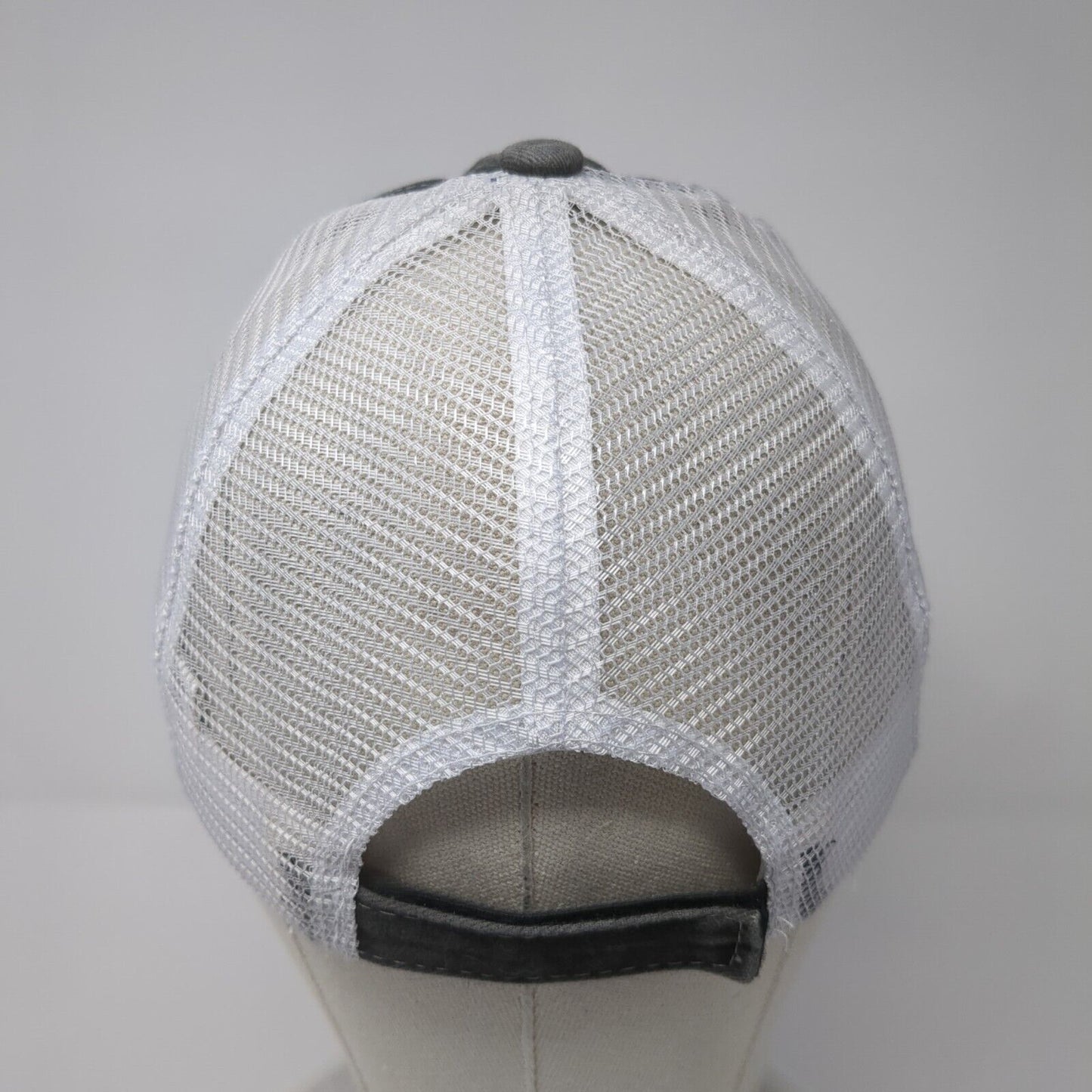 Driveway Drinker Strapback Trucker Hat Gray One Size Adjustable Mesh Distressed