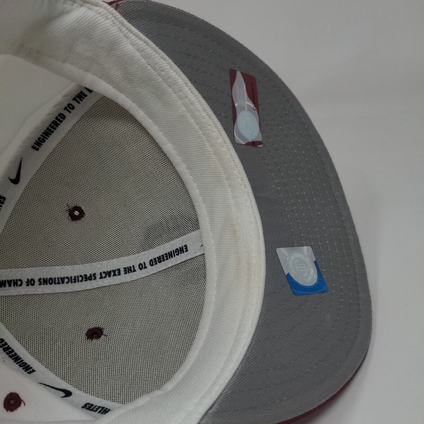 Nike Tru Men's Fitted Hat White 7 Embroidered Oklahoma Sooners Logo Swoosh