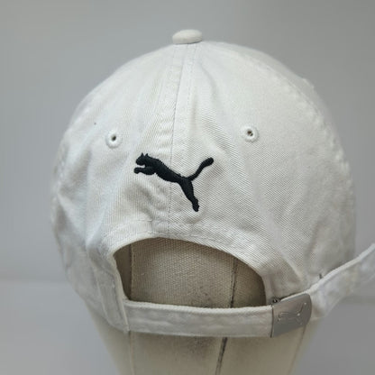Puma Baseball Cap White One Size Embroidered Logo Adjustable Slideback Hat