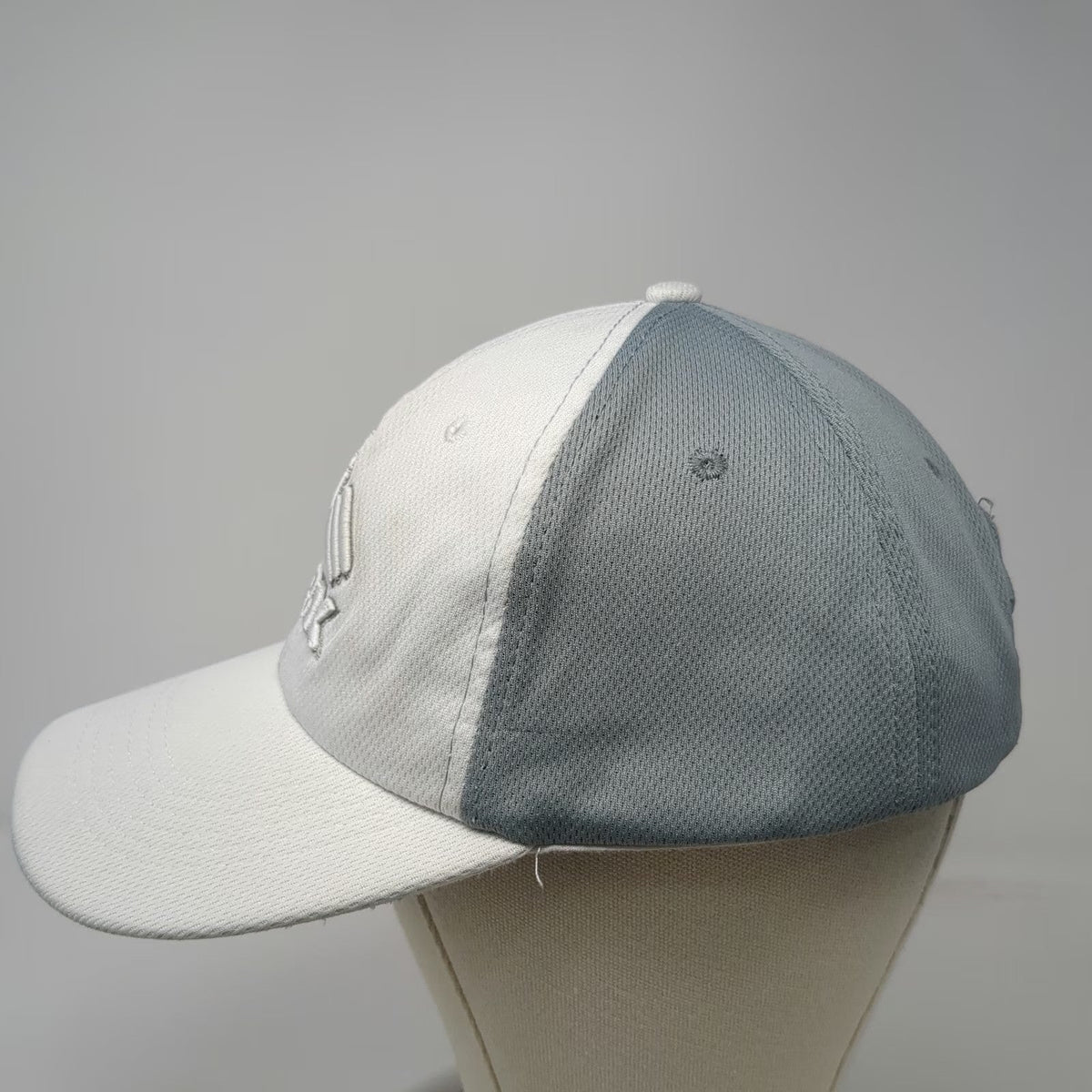 RBX Baseball Cap White Gray One Size Athletic Mesh Strapback Embroidered Logo