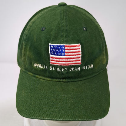 SDI Baseball Cap Green OSFM Morgan Stanley Dean Witter American Flag Flexfit Hat