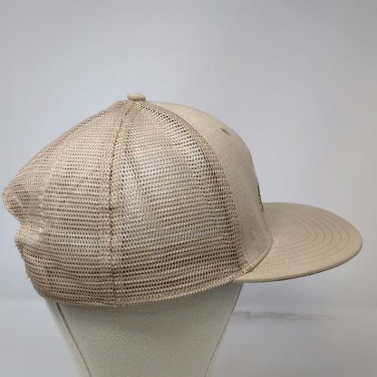 Simms Trucker Hat Beige One Size Fishing Fly Mesh Snapback Curved Brim Outdoor