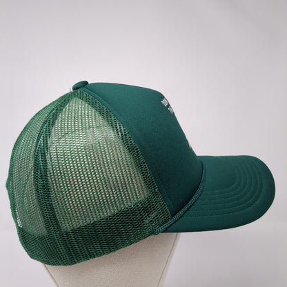 Don't Feed The Bears Snapback Rope Trucker Hat Green One Size Mesh Back